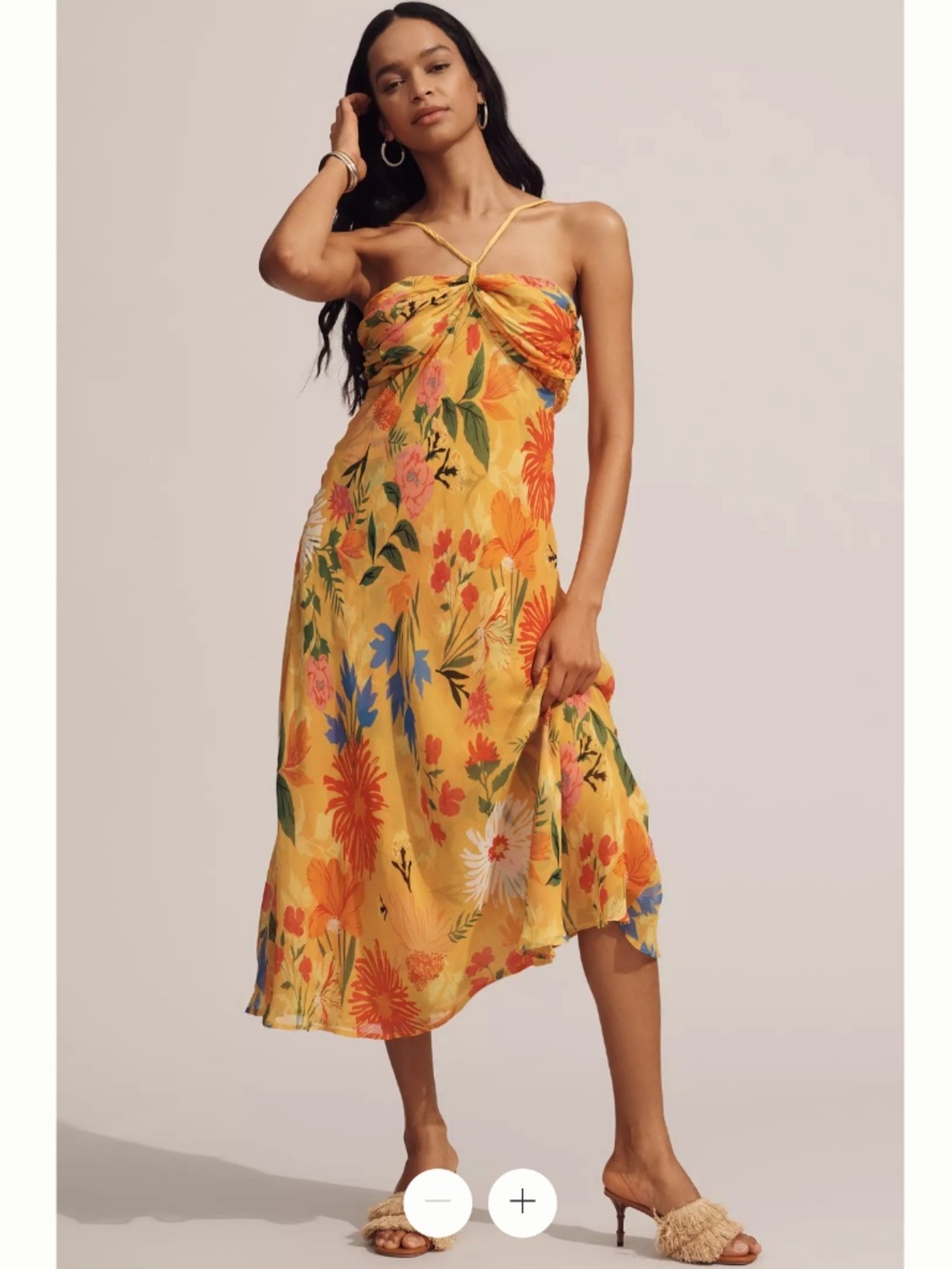 Anthropologie Halter Slip Dress- size M